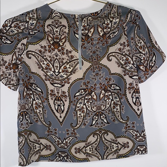 Vintage Paisley Print Short Sleeve Top - Picture 6 of 6